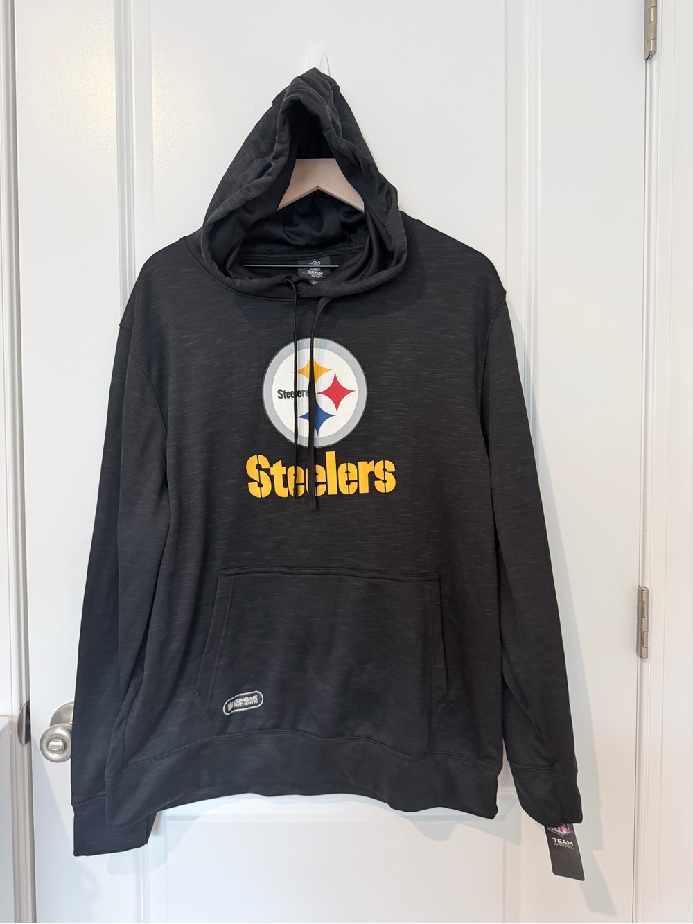 NFL Black Steelers Hoodie with Yellow Logo